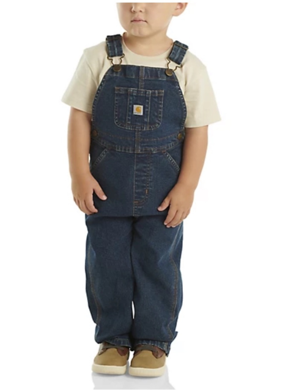 Carhartt Dark Blue Denim Kids' Overalls with Front Bib